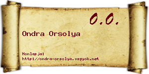 Ondra Orsolya névjegykártya